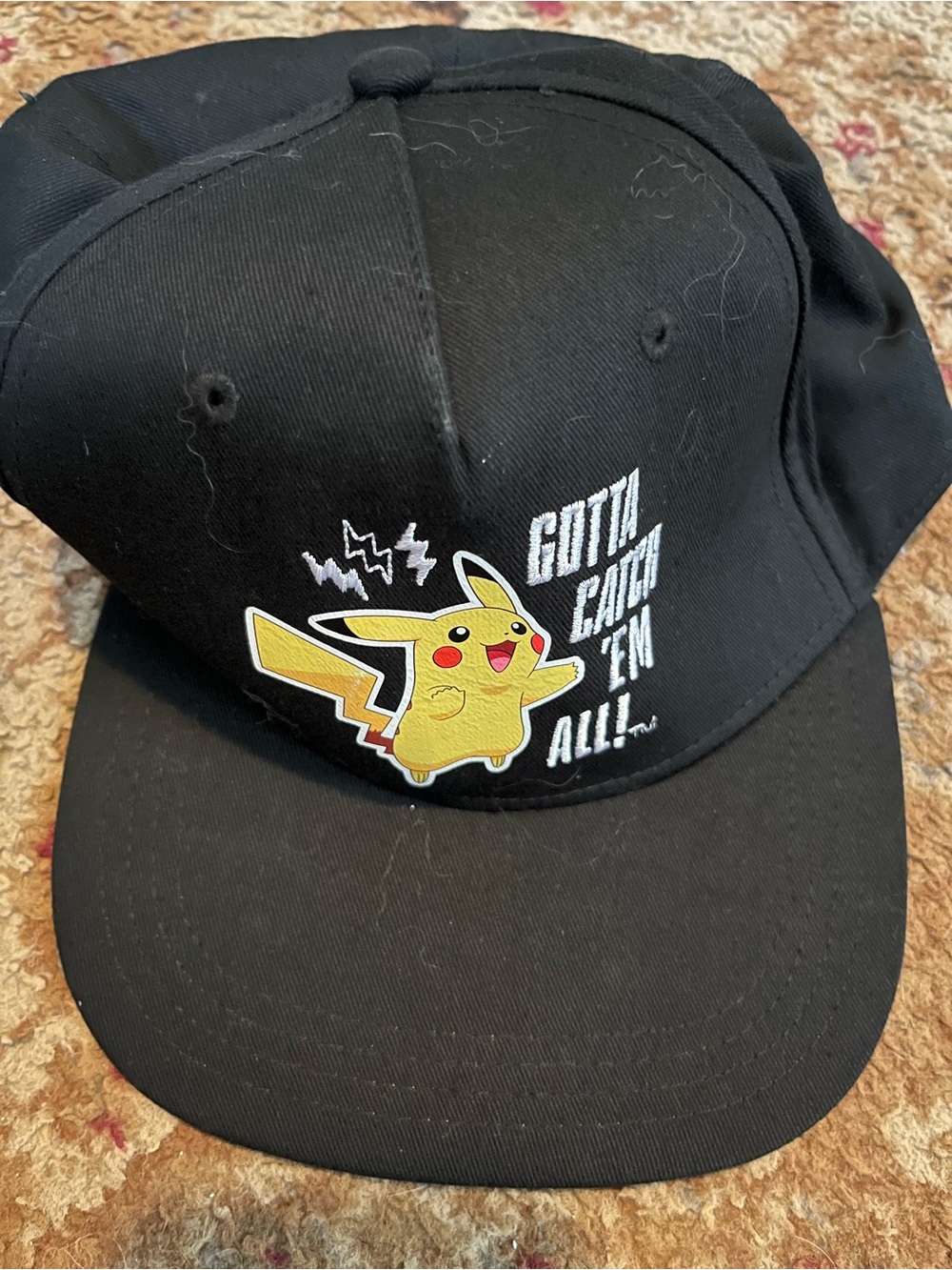 Pokémon Pikachu "Gotta Catch 'Em All!" Black Snapback Hat Cap